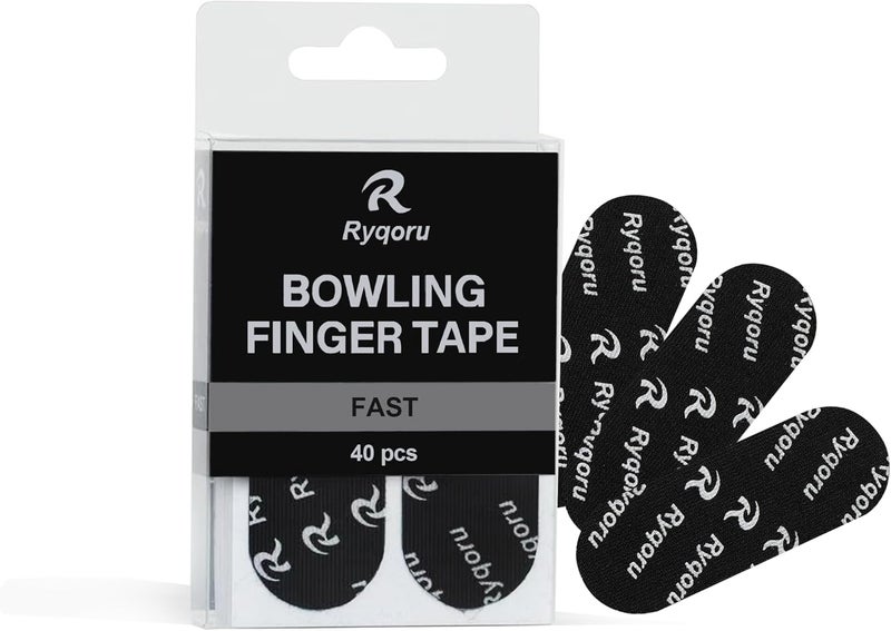 Ryqoru 40 PCS Bowling Thumb & Finger Tape, Fast Release Pre-Cut Insert Tape for Thumb Hole, Grip & Skin Protection, Breathable, No Residue, Black - Image 1
